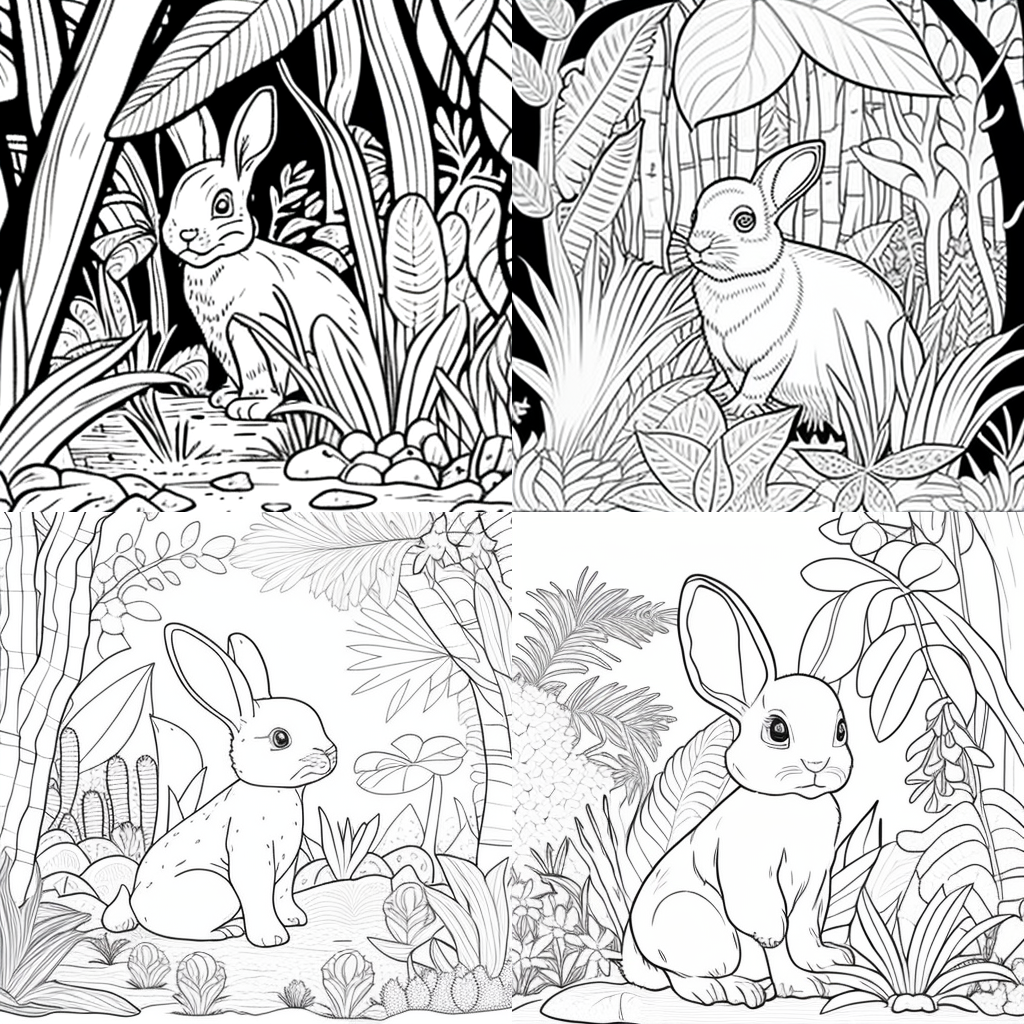 Simplified Jungle Journey Coloring Page for Kids