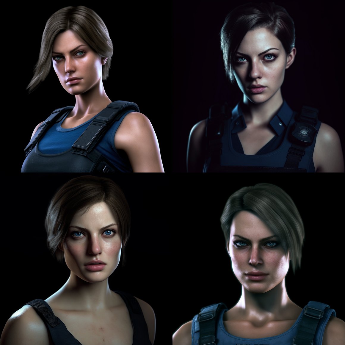 Cinematic Noir Visualization of Jill Valentine from Resident Evil