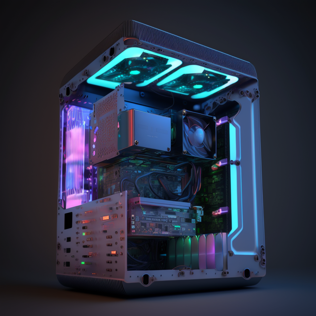 Neon Illumination: A Digital Art Journey Inside a Gaming PC