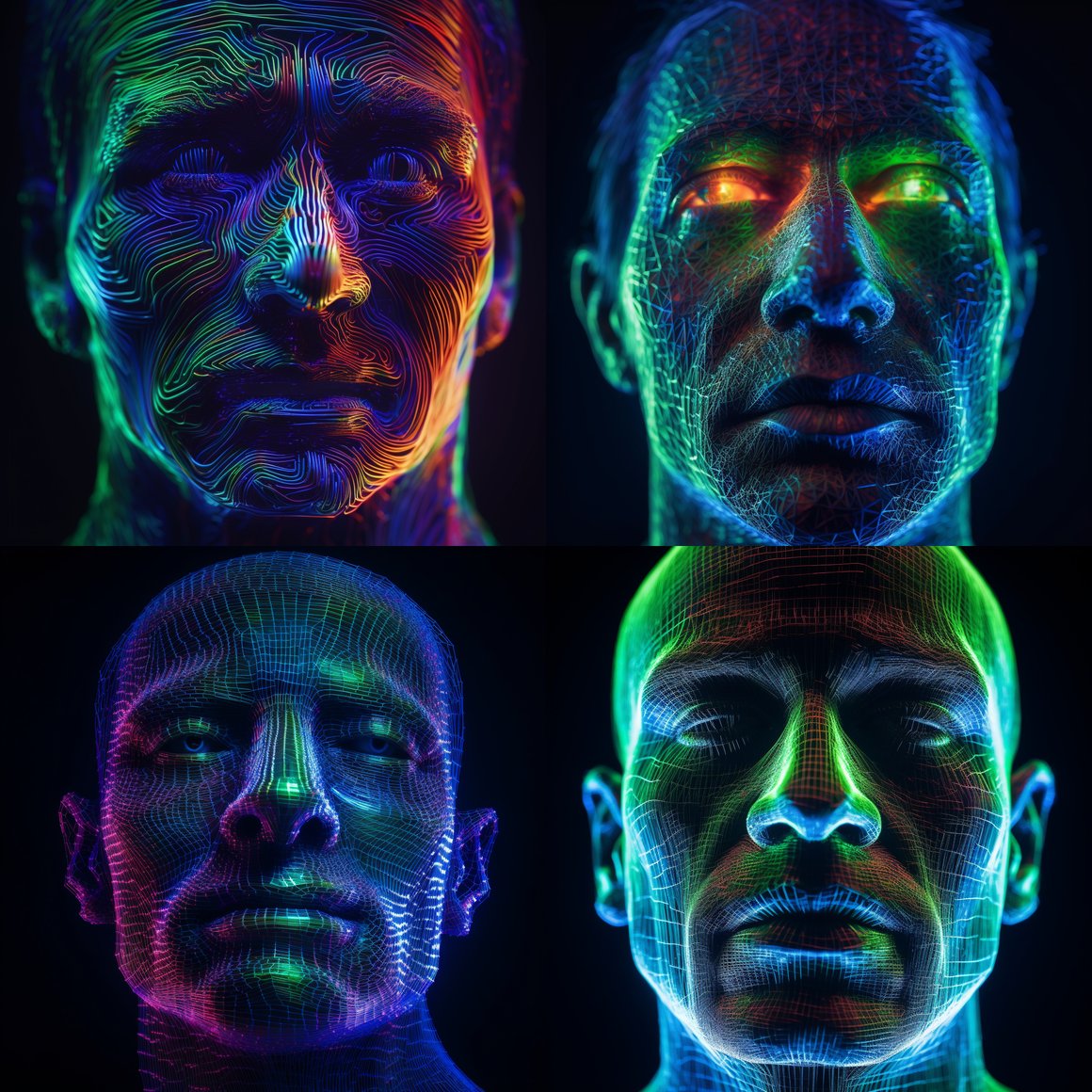 Neon Matrix: A Mid-Journey Capture of Holographic Artistry