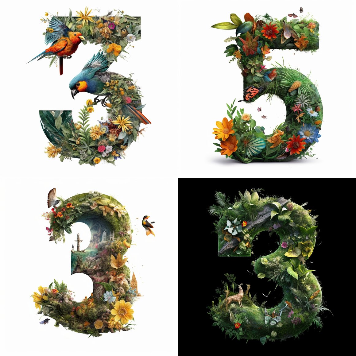 Designing the Number 3 with a Transparent Background