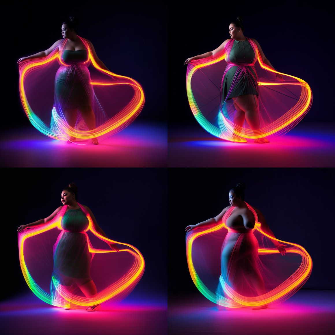 Neon Mirage: Revolutionary Plus-size Fashion Journey