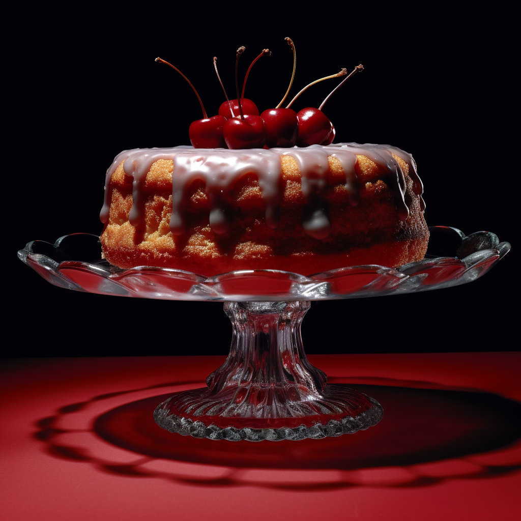 A Surreal Photorealistic Study of a Retro Pineapple Upside-Down Cake