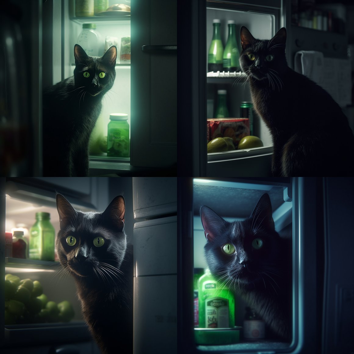Midnight Fridge Raid: A Cat's Tale in Realistic 4K