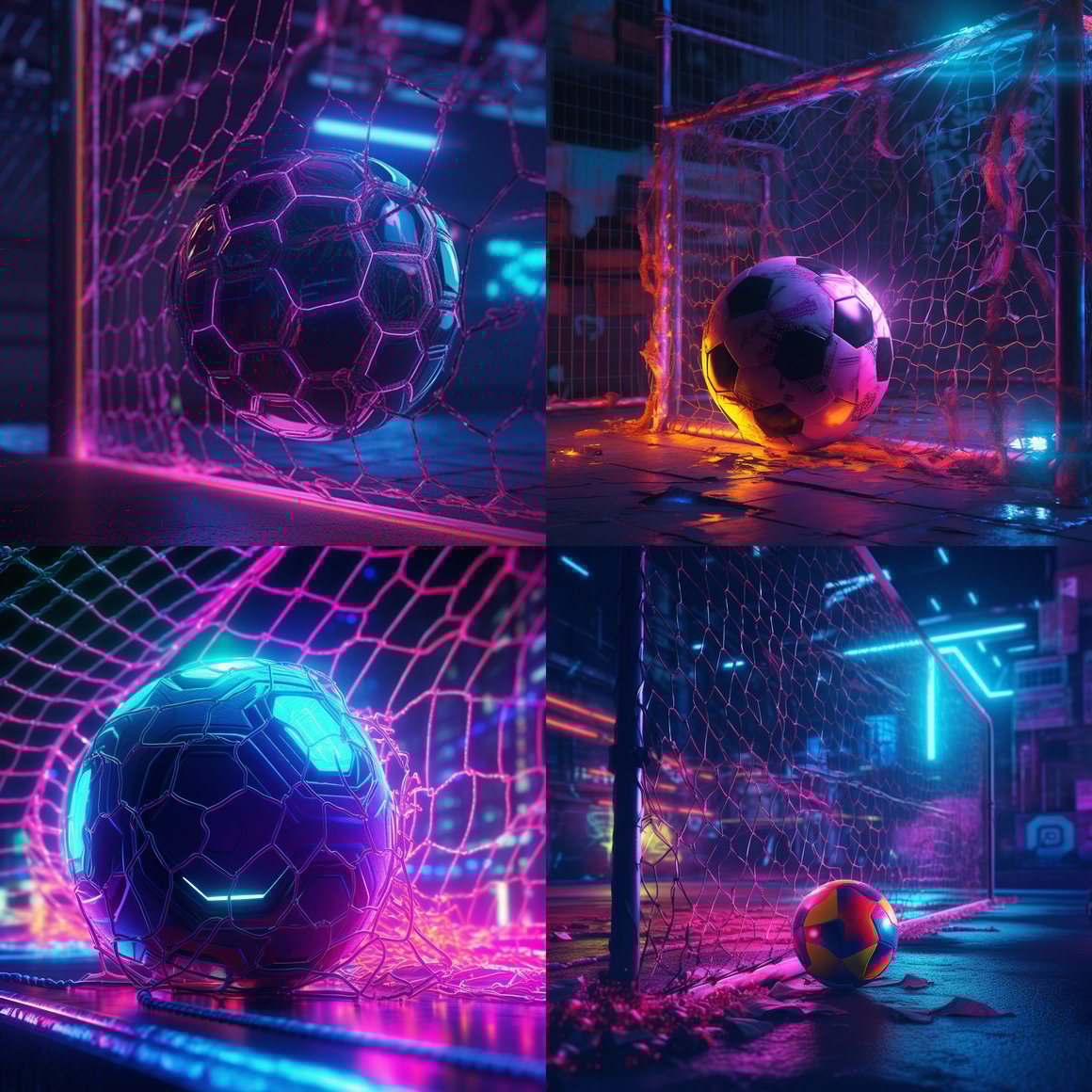 Neon Net: A Mid-Journey Cyberpunk Football Adventure