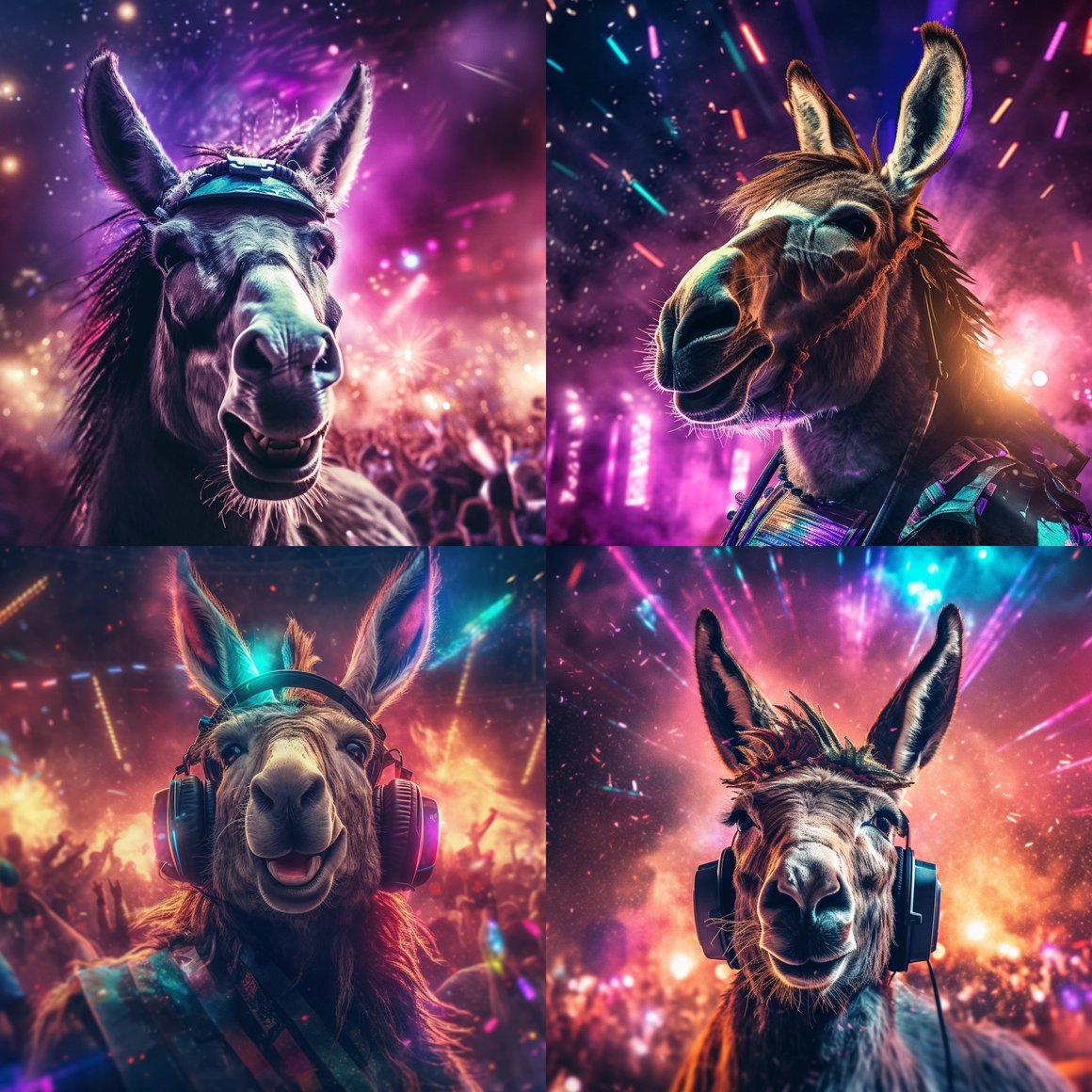Neon Beats: A Donkey DJ's Rave Rendezvous