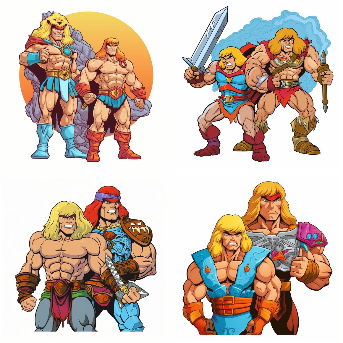 He-Man and Cringer Mid-Adventure Vector Illustration