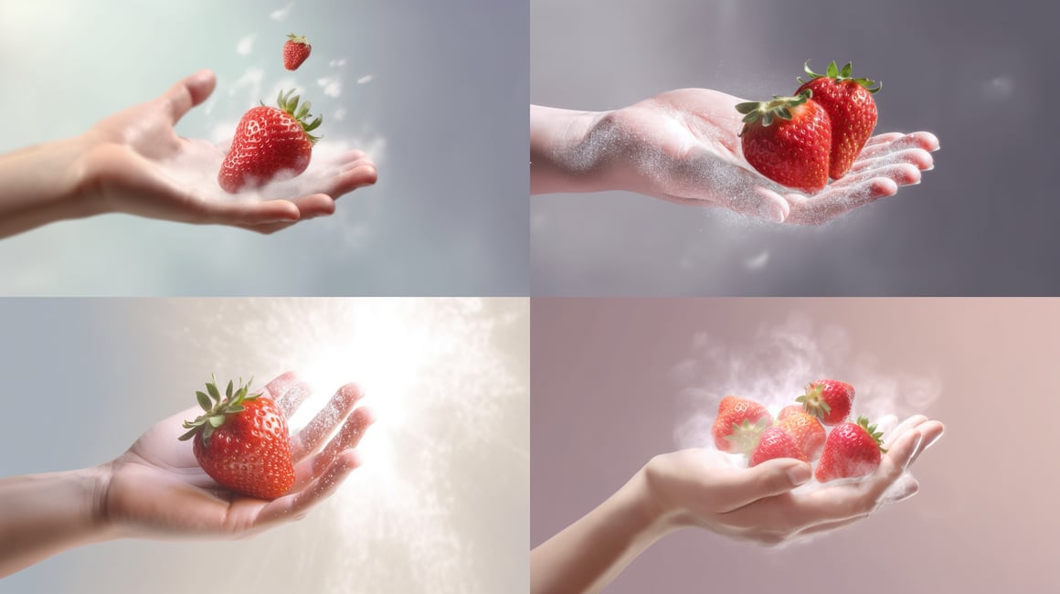 Handing Over Fresh Strawberries- A Mid-Journey Moment