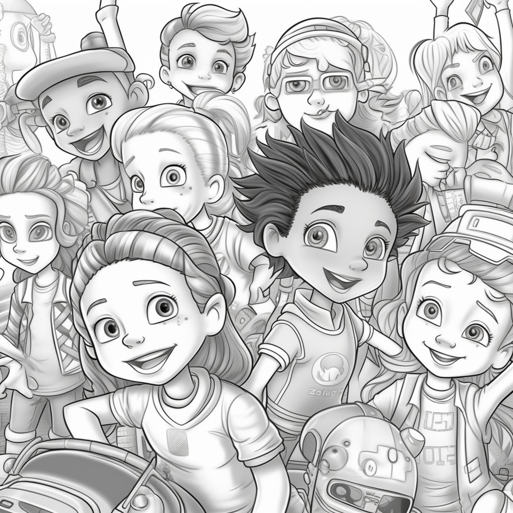 Tomboy Girls Playtime Coloring Page