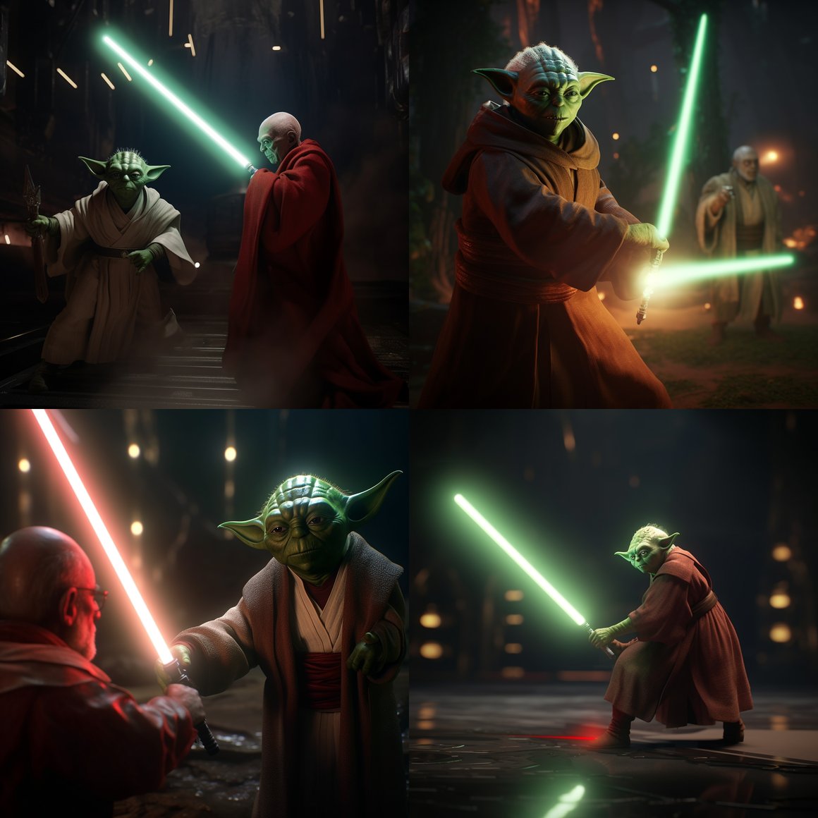Midnight Duel on Naboo: Yoda vs Dooku in Unreal Engine 8K