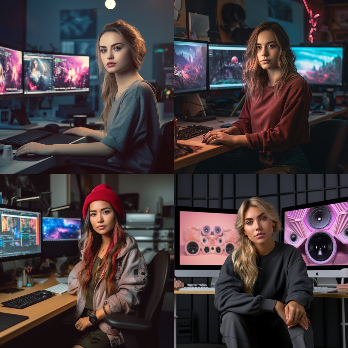 A Talented Young Female Graphics Designer in Action