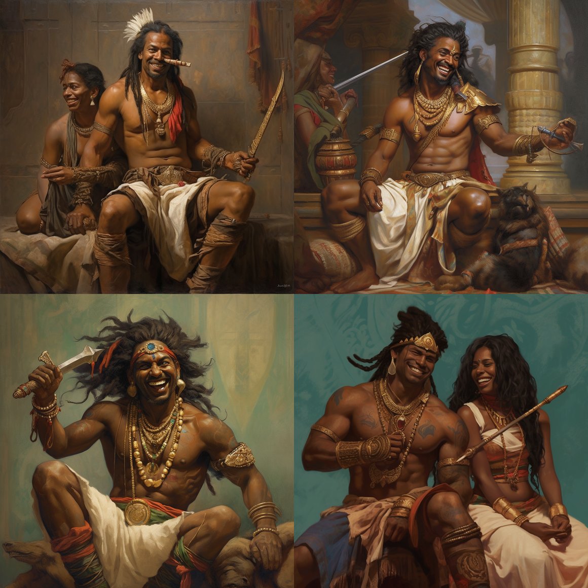 Chola Warrior's Respite: A Portrait of Domestic Bliss