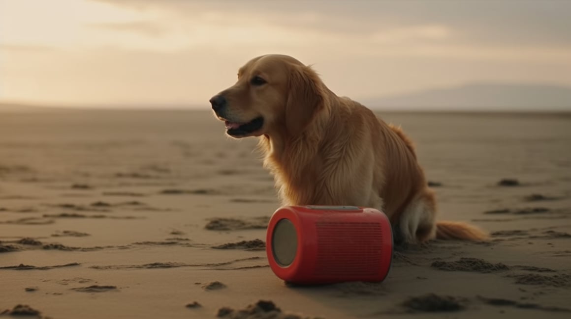 A Stylized Golden Retriever Adventure