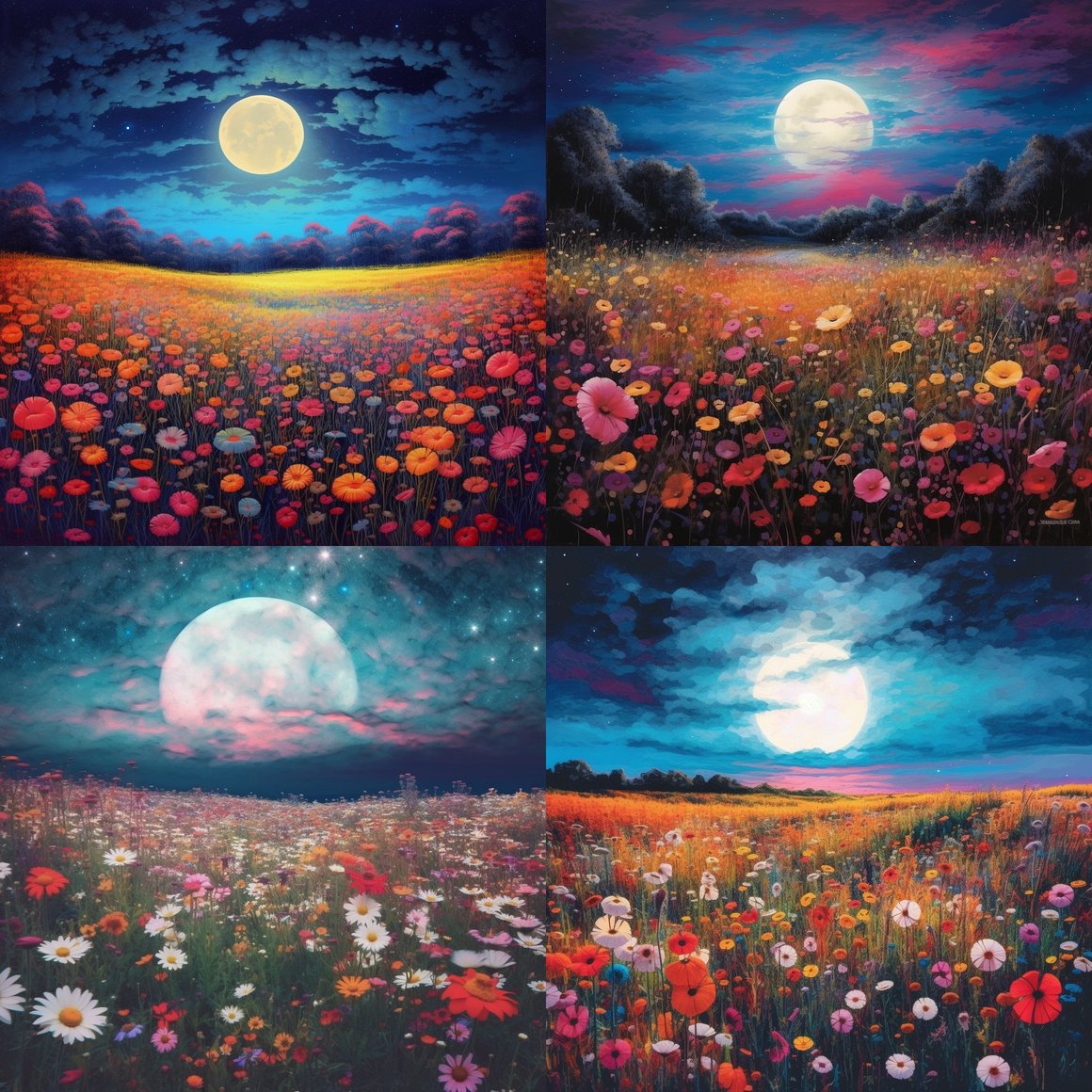 Midnight Floral Awakening