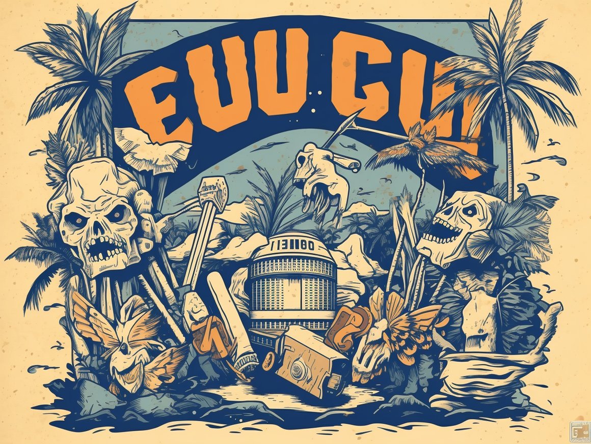 Hawaiian Wild Club Retro Cartoon Journey Poster