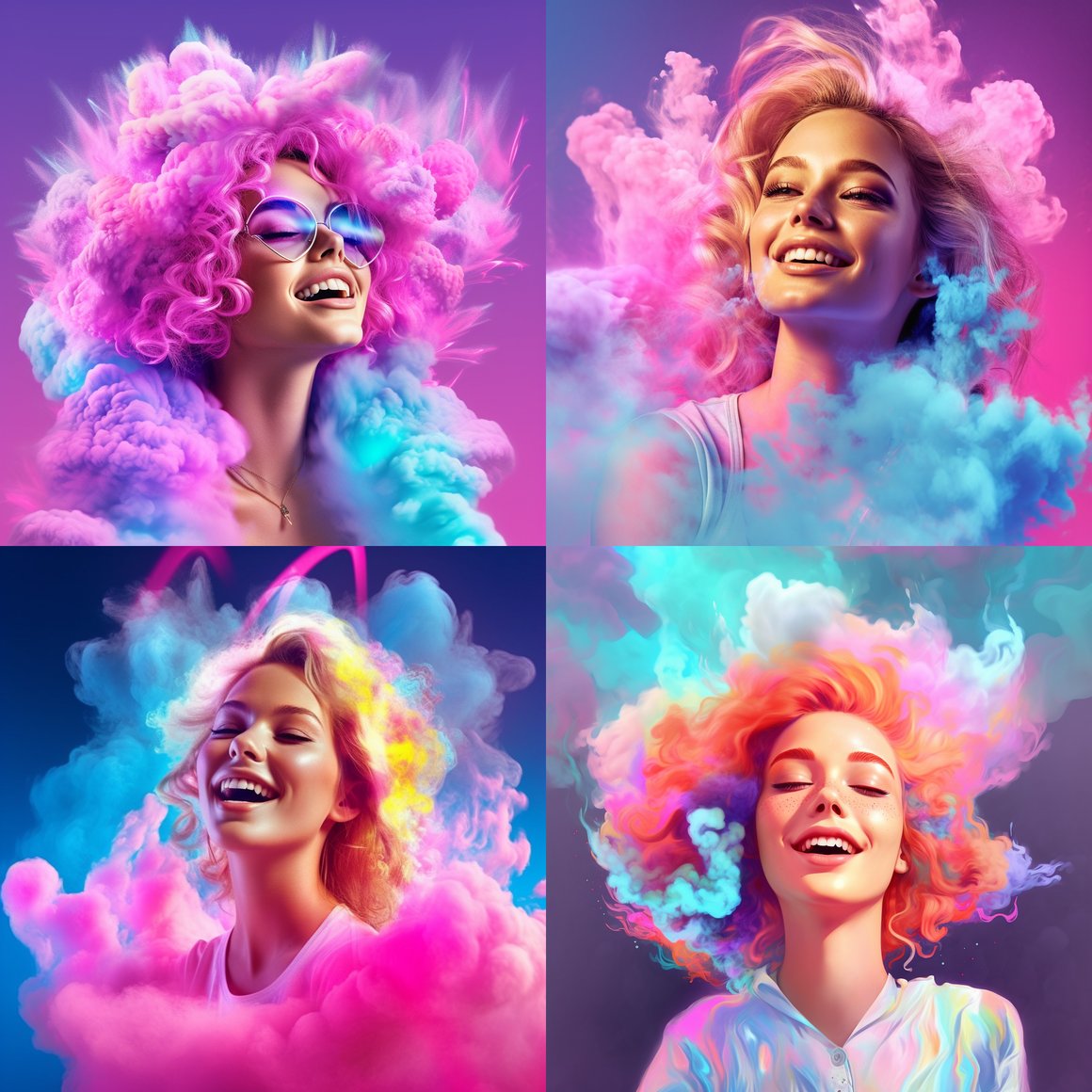 Neon Dreams: Cloud Dancer in Mid-Journey Majesty