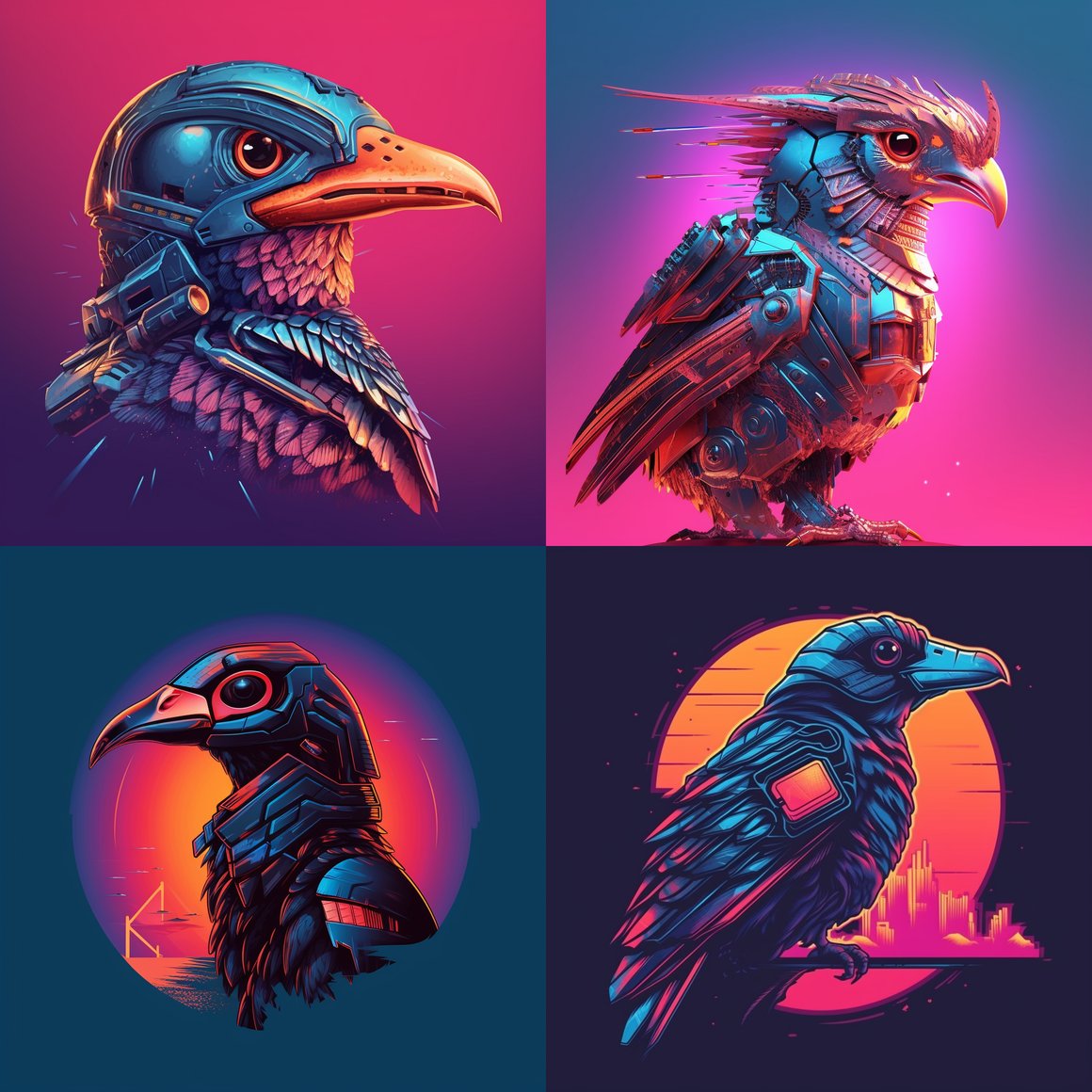 Retro Flight: Mid-Journey of the Synthwave Falcon