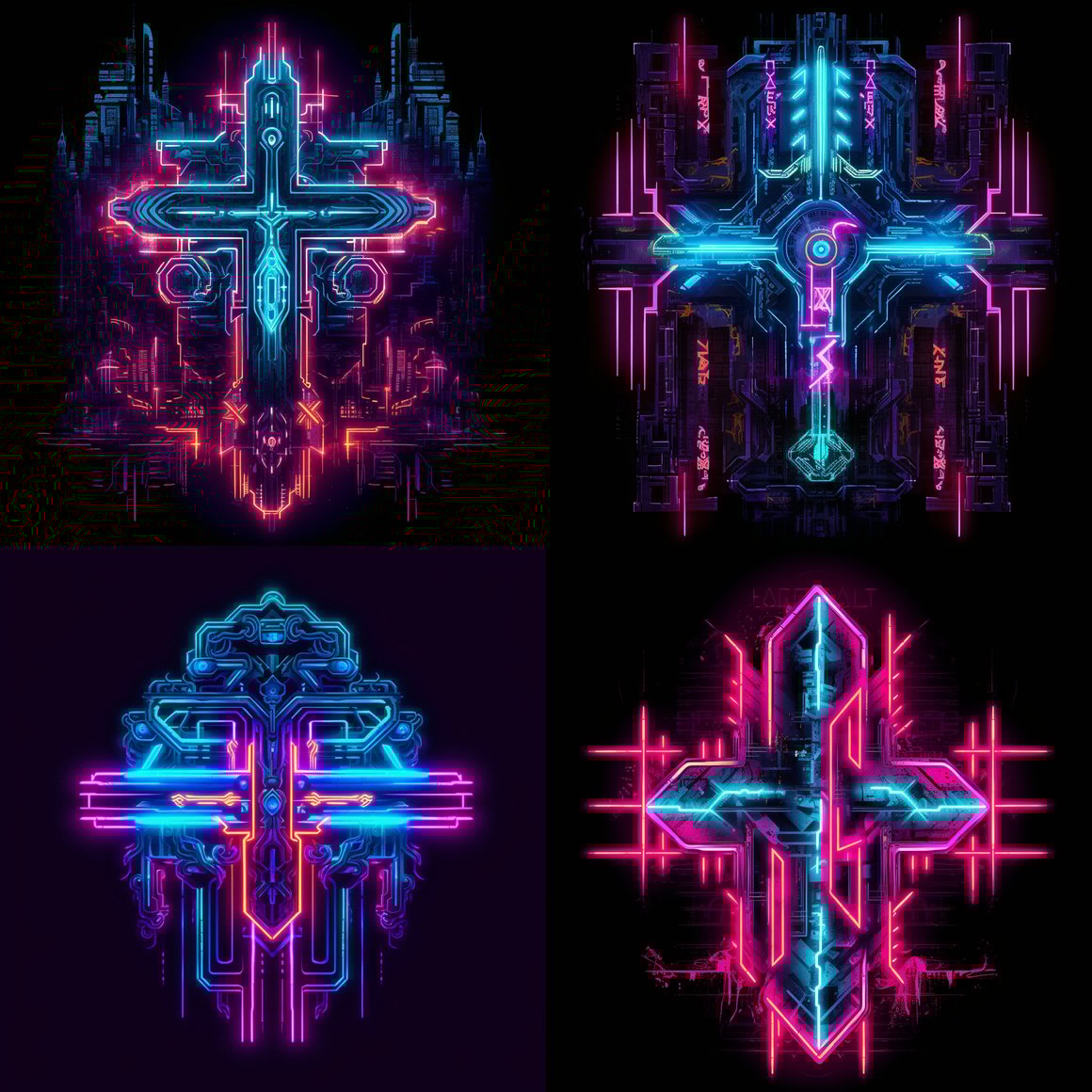 Neon Salvation: Cyberpunk Shirt Design Stage