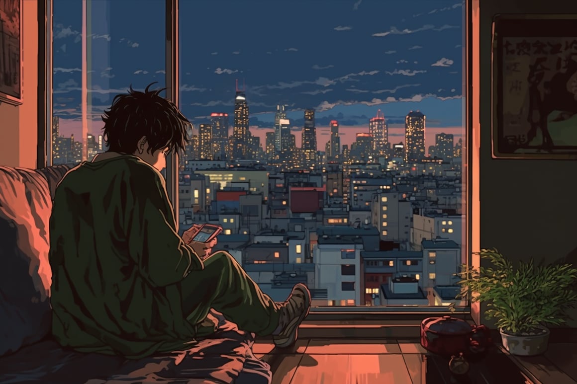 Retro Anime Rendezvous: A Skyscraper Interlude