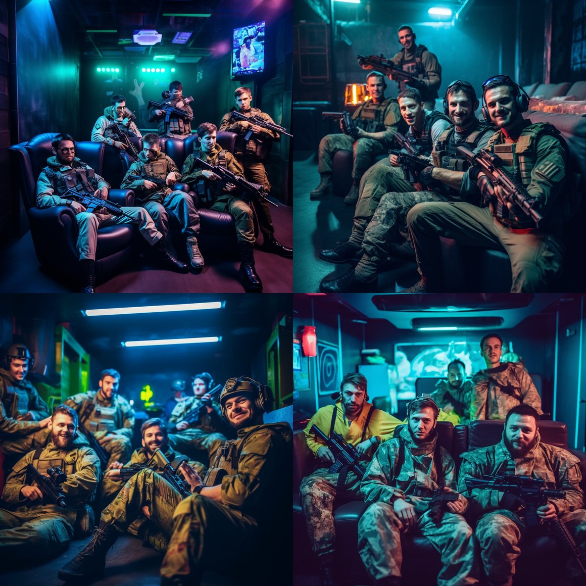 Neon Lit Pre-Wedding Airsoft Battle Royale