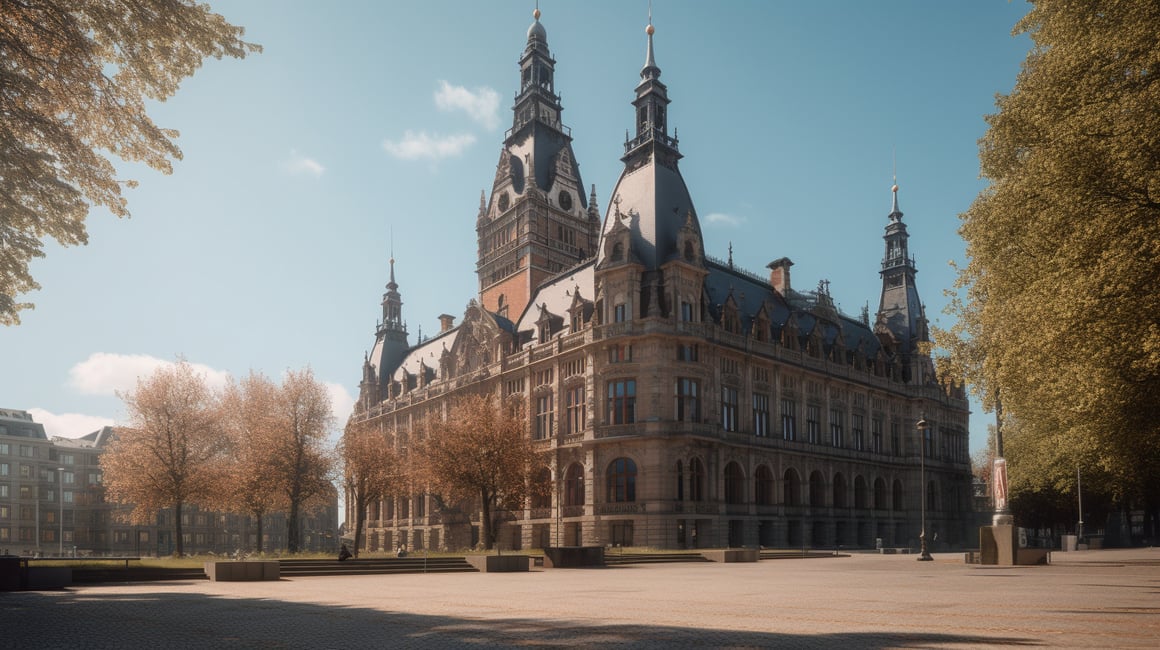 A Sunlit 1973 Hamburg Square Shot in 8K and Hyper Detail