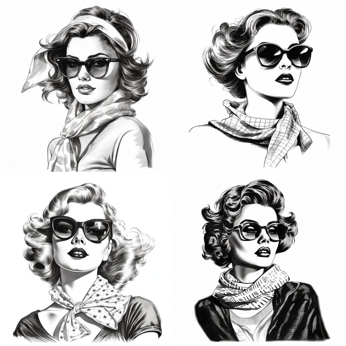 Retro Chic Girl Mid-Journey Version 5.1