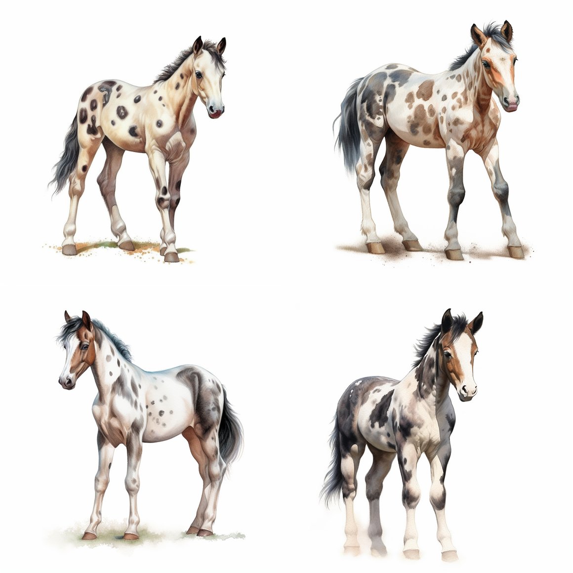 Detailed Illustration of Paint Horse Foal Midway Through Creation