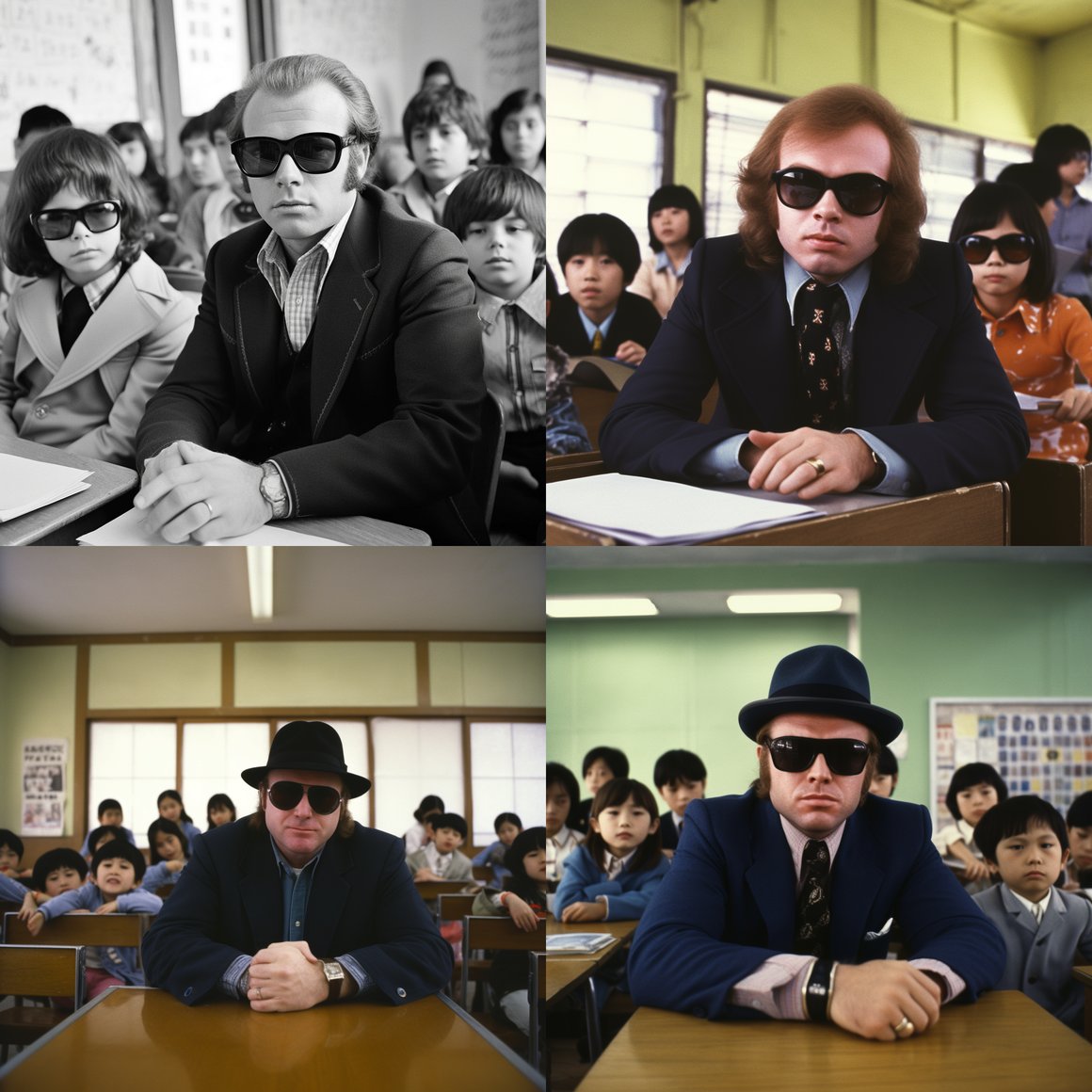 A Sunglass-Clad Rock Legend in a Japanese Elementary School