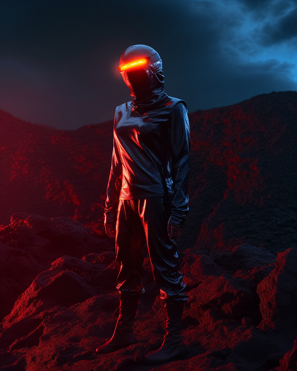 Neo-Futuristic Odyssey: Nike Volcanic Night Photoshoot