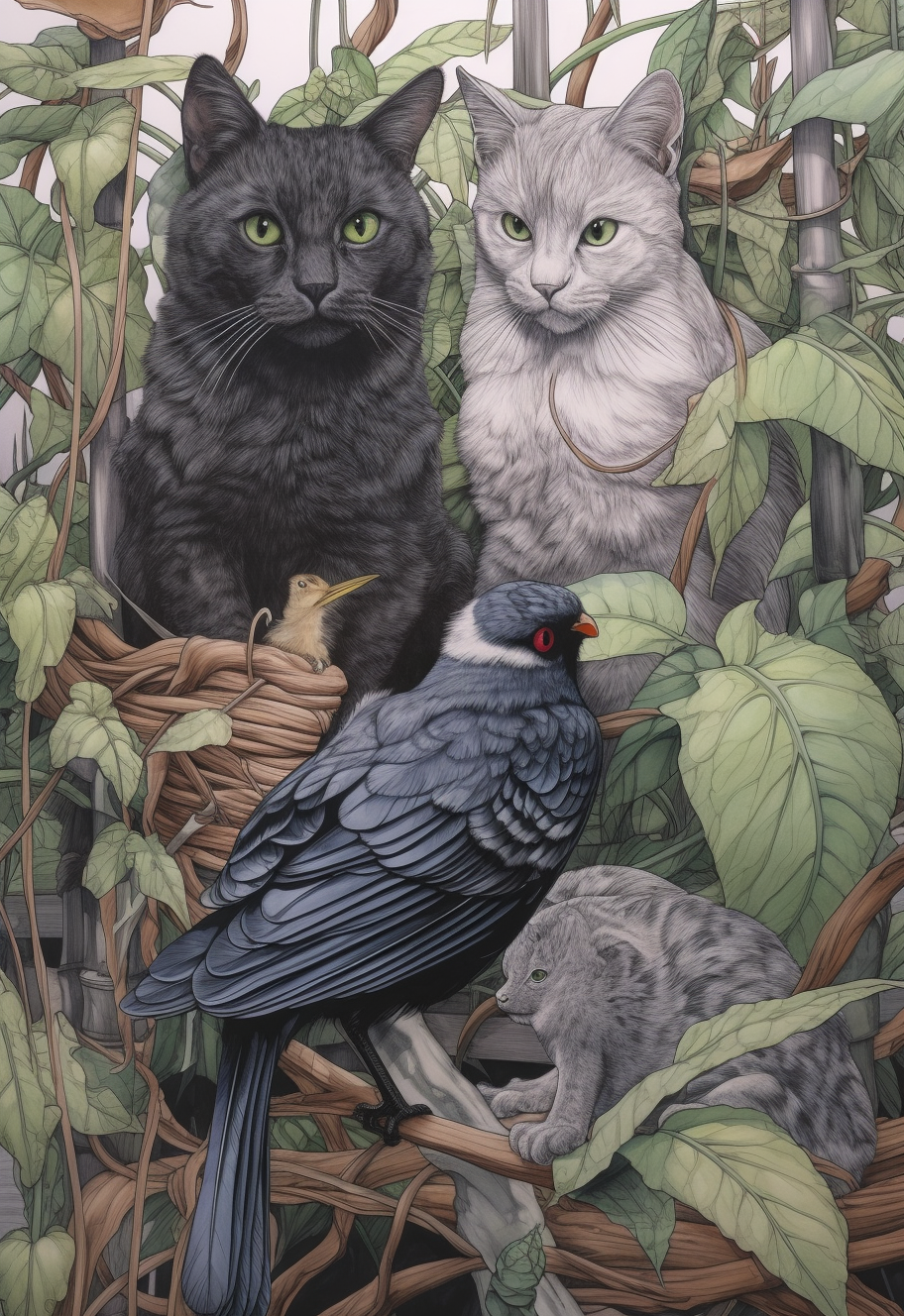 A Surrealistic Feline Journey Art Commission - AR 214:311