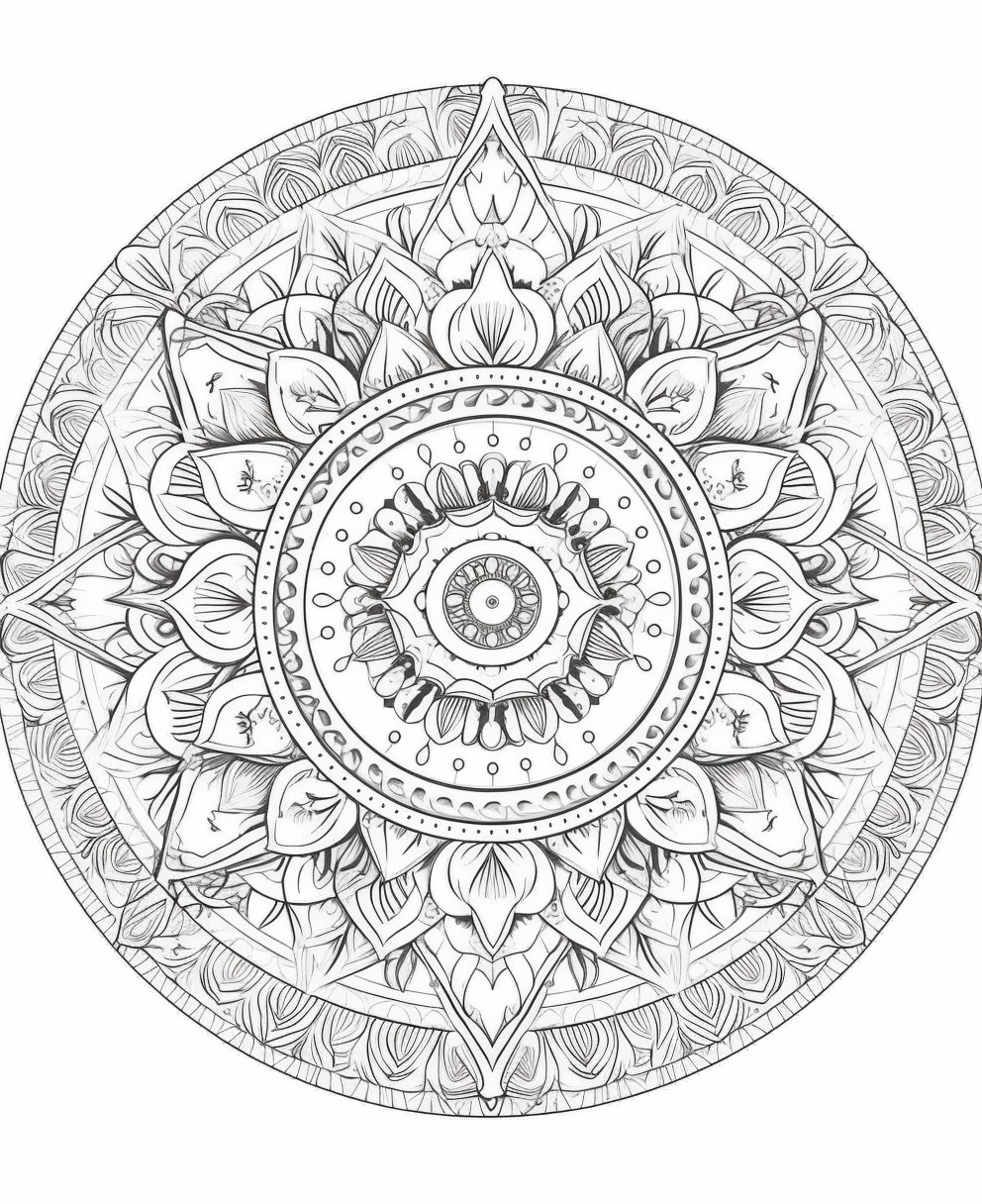Mid-Trip Mandala Coloring Page for Kids