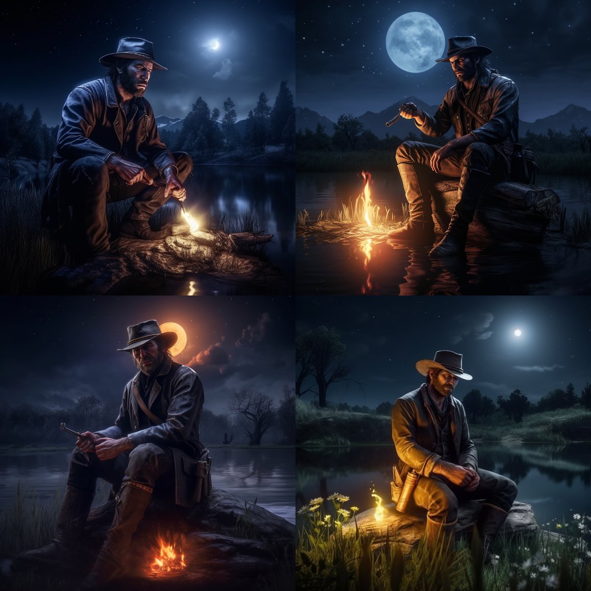Arthur Morgan by Campfire in 4K Ultra-Realistic Wallpaper - Red Dead Redemption 2 Cinematic Scene