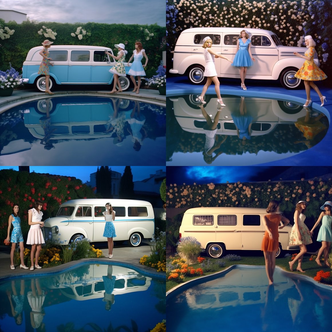 Retro Rain Dance: A Glimpse of a Vintage Pool Party