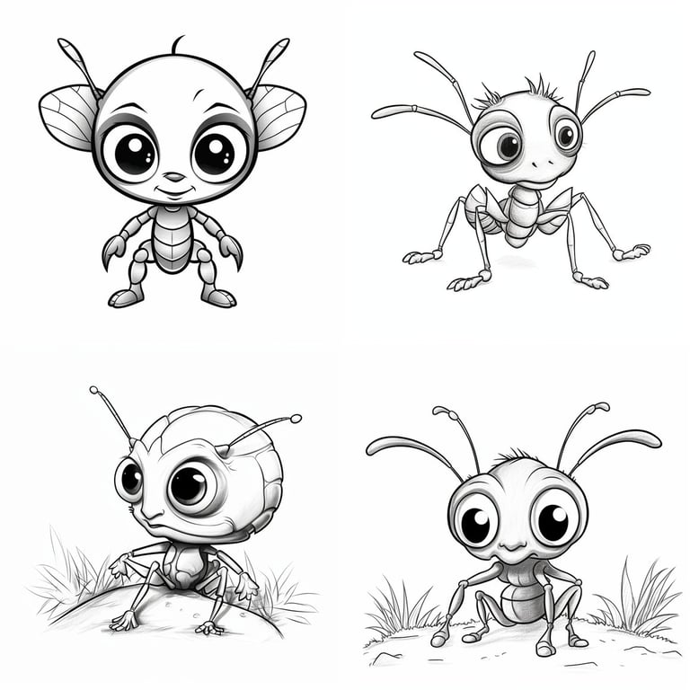 Simple Baby Ant Cartoon Coloring Page Creation Prompt | NeoPrompt