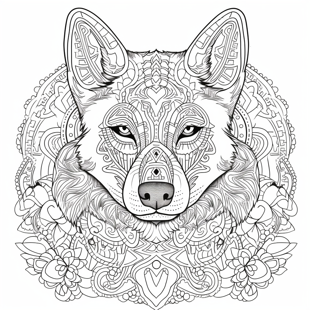 Adult Coloring Page in Fine Line Art