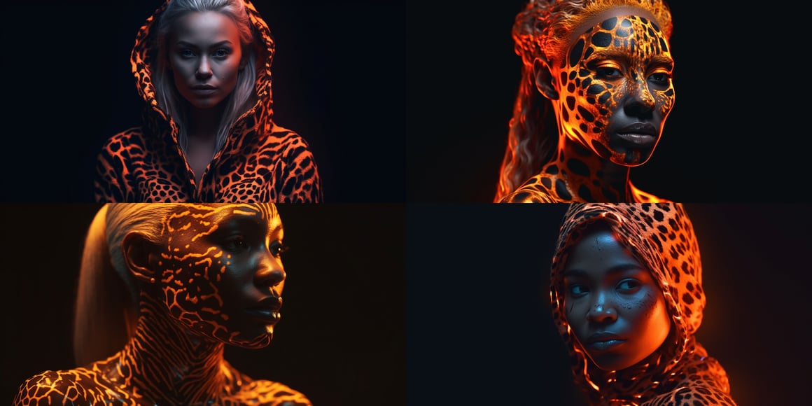 Neon Orange Leopard Skin in African Style