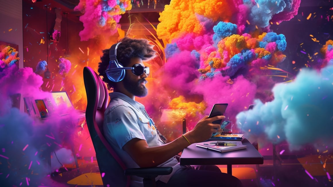 Neon Nights: A Gamer's Vaping Journey in 8k HDR