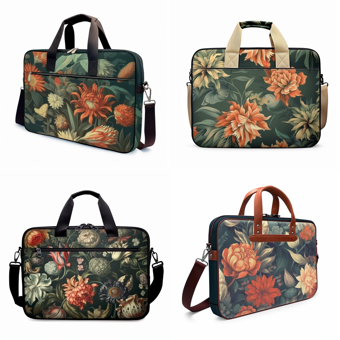Retro Floral Men's Computer Bag Mid-Journey Update
