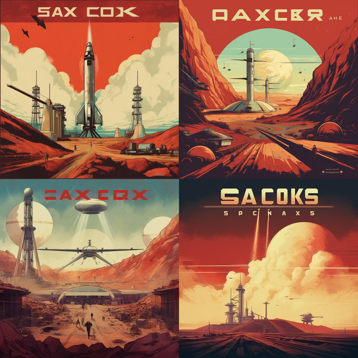 Retro-Styled SpaceX Mars Colonization Journey Poster