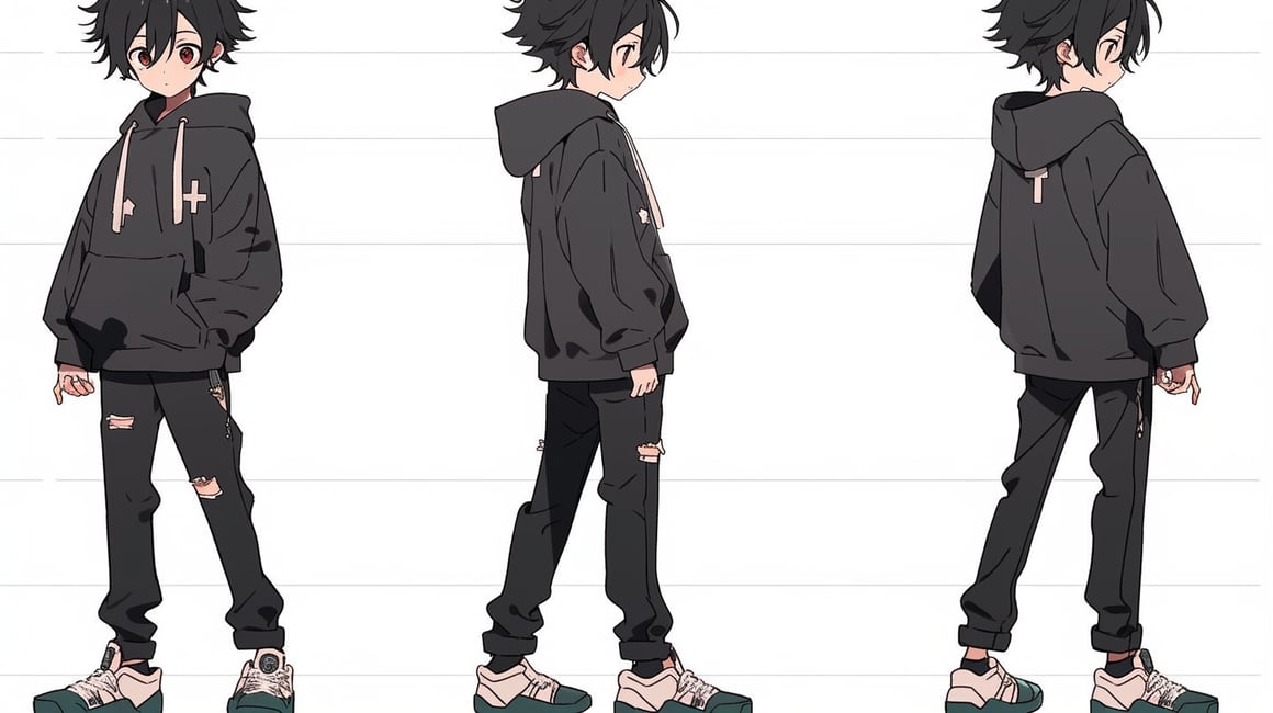 Slim Anime Boy in Modern Style