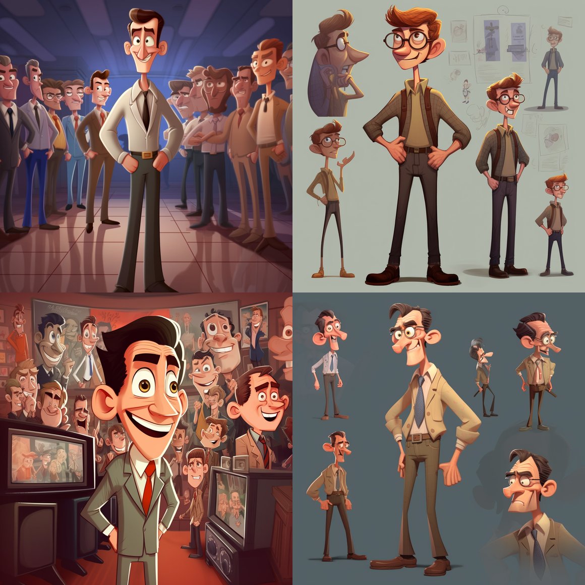 Detailed Fullbody Sketch of a Late Night Host Turned Cartoon Character