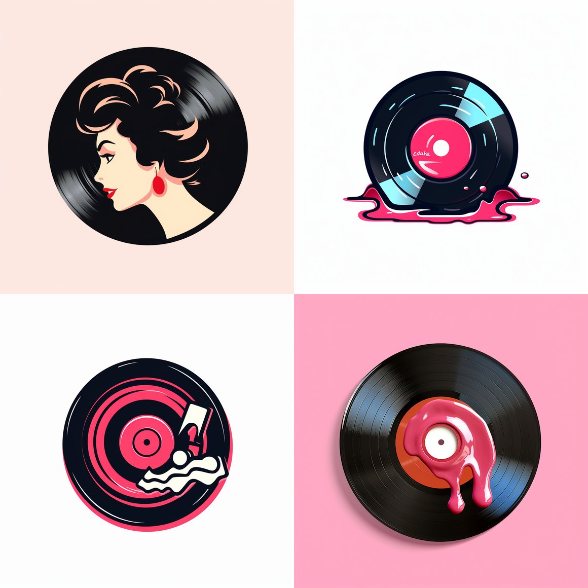 Retro Grease-Inspired Record Logo Design