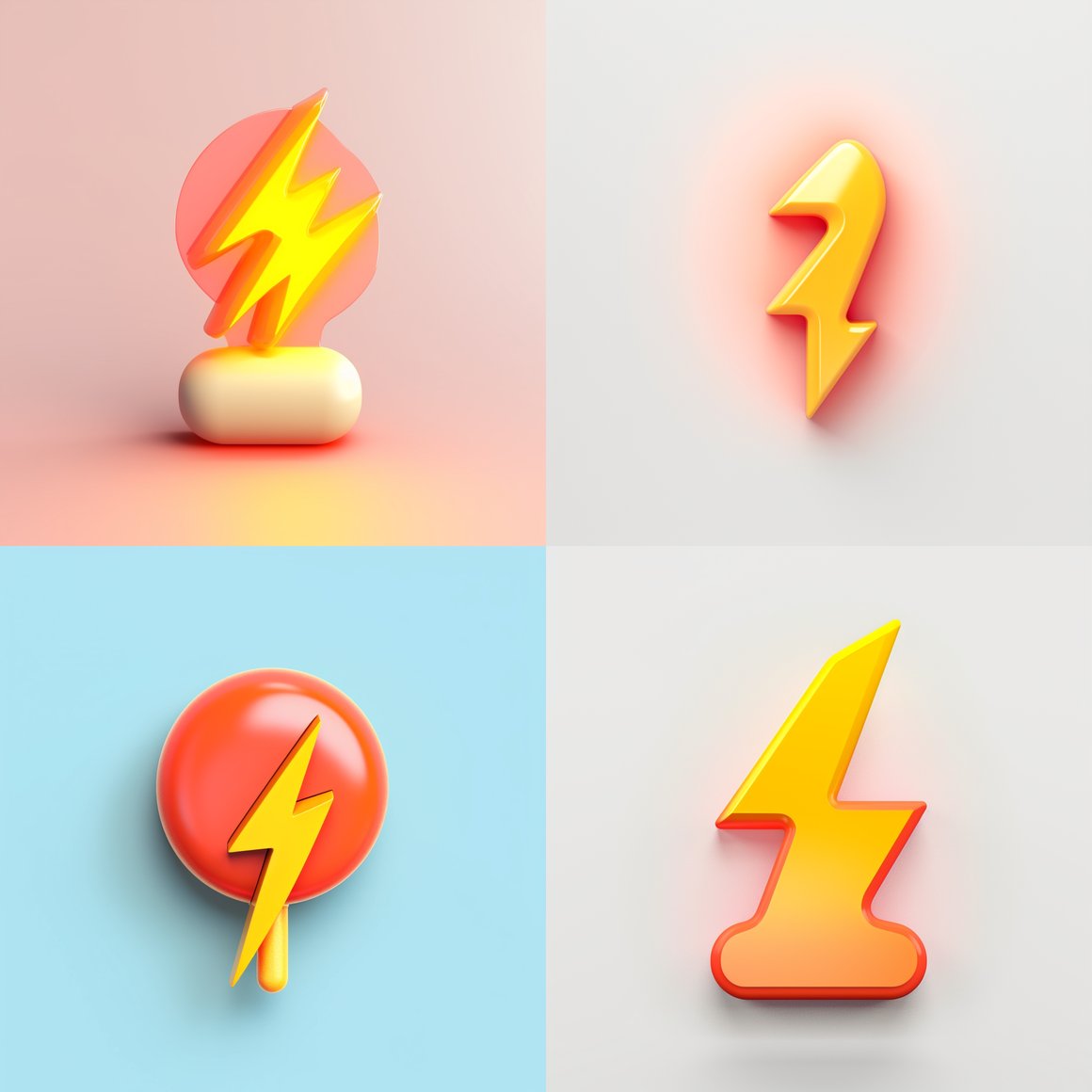 Neo-Pop Lightning Icon Mid-Journey Highlight