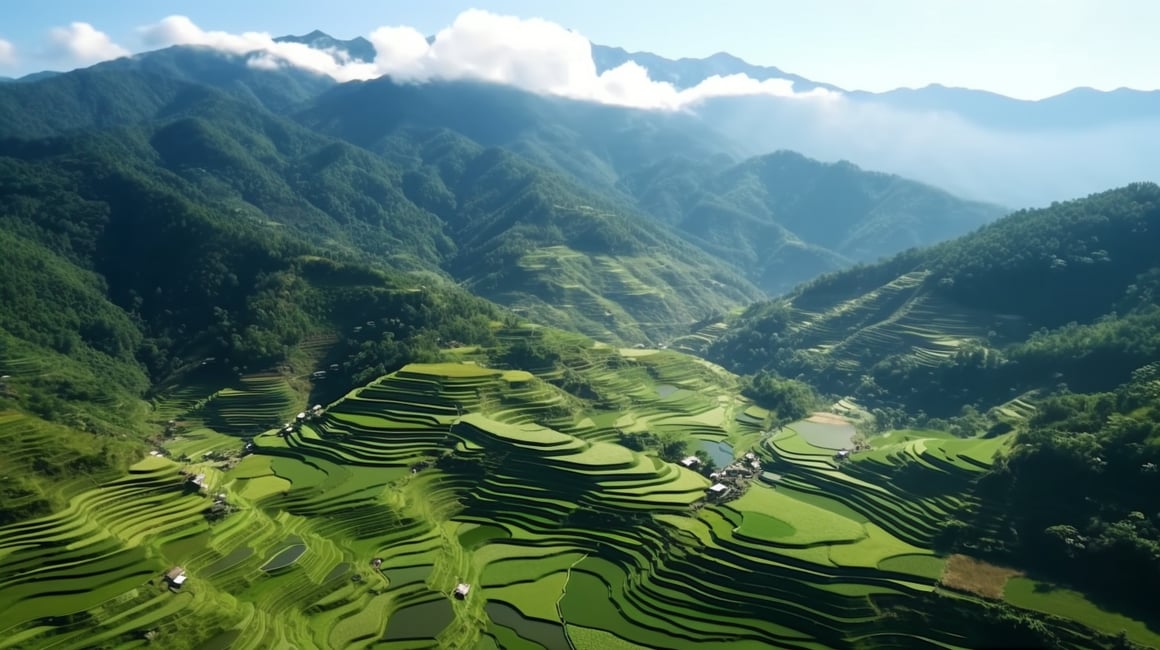 HD Rice Terraces View through Premium Lenses