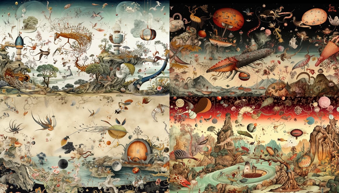 A Surreal Journey through the Chinese Zodiac and Botanical Wonderland