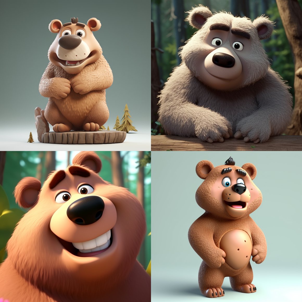 Masha and the Bear Mid-Adventure 3D Cartoon Image, Version 5
