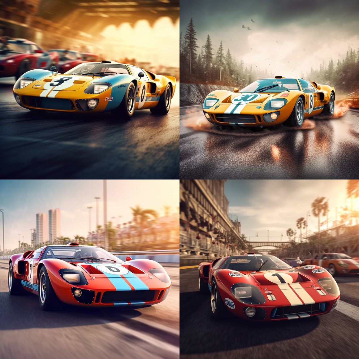 Detailed 3D Render of Ford GT40 at Le Mans Championship