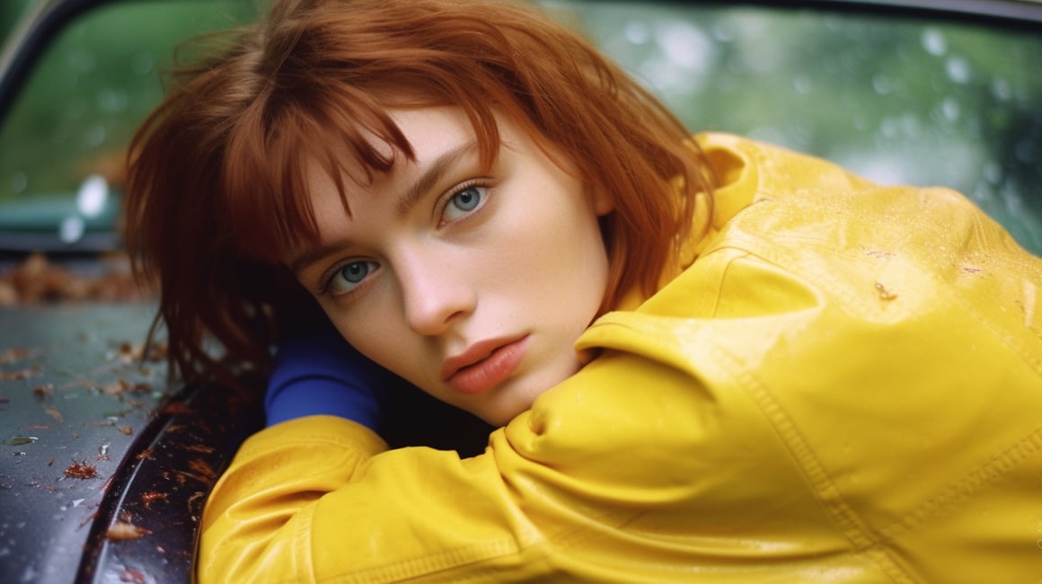 A Vibrant 90s Immersion in a Rain-Kissed Forest