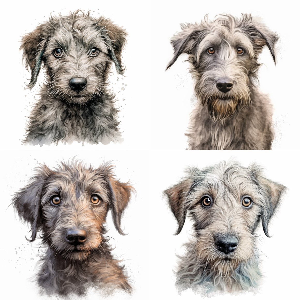 Detailed Illustration of a Baby Irish Wolfhound