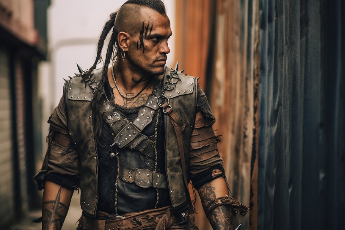 Neo-Viking Ronin: An Apocalyptic Cyberpunk Encounter